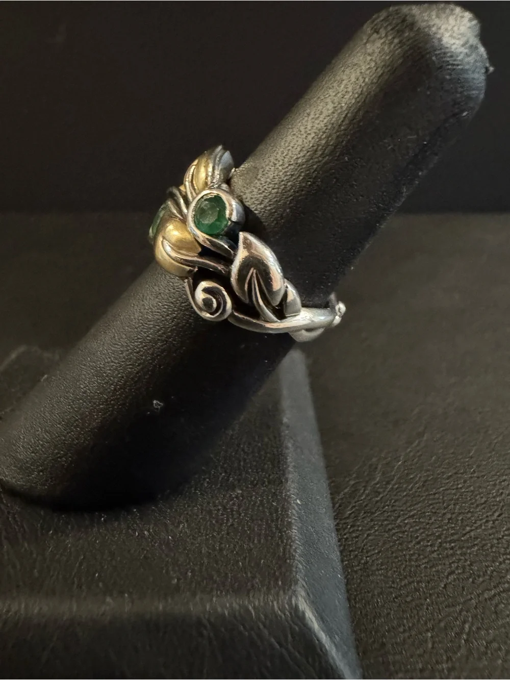 Barbara Bixby Sterling Silver & 18k Gold Emerald Ring
